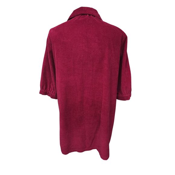 VTG 1990s–2000s April Cornell Corduroy Mini Dress Embroidered Pockets M/L - Picture 8 of 9